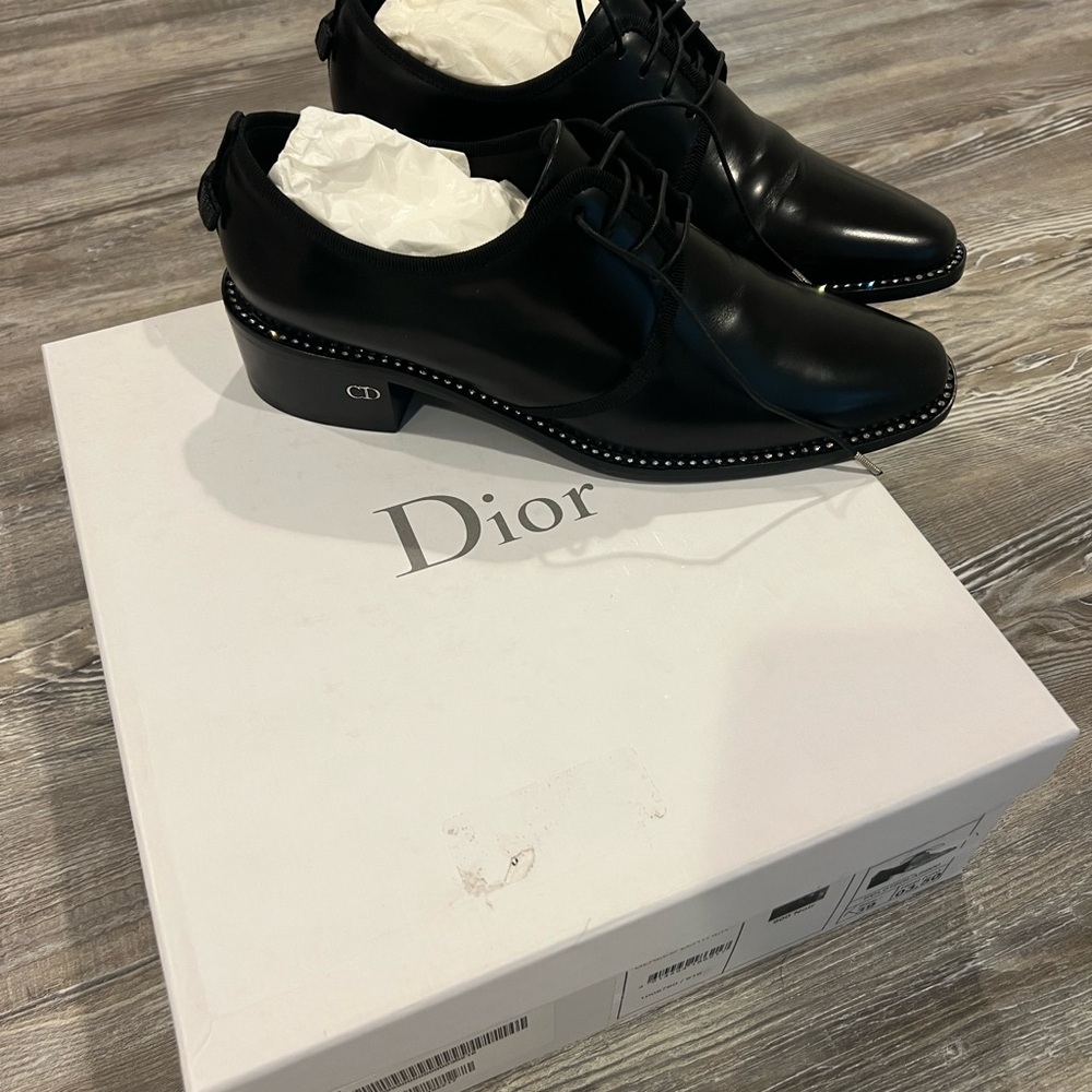 Christian Dior Tomboy Black Leather Oxfords